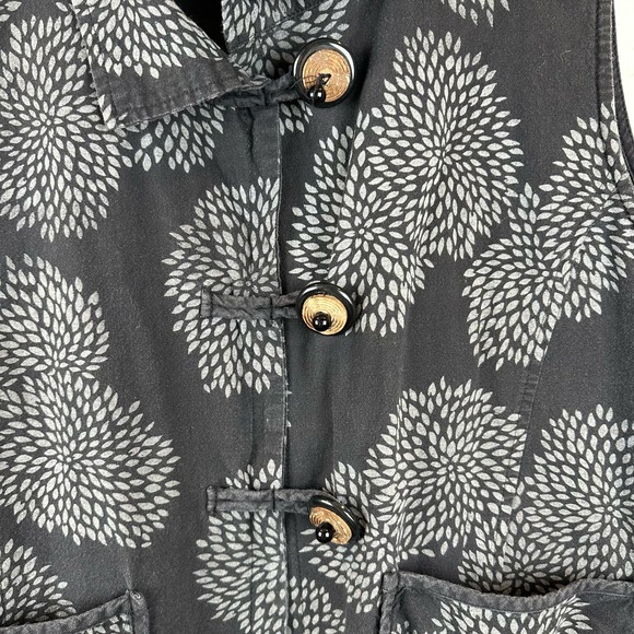 Cupcake dahlia print vest lagenlook pockets Black size Large - Picture 4 of 9